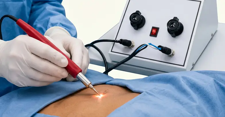 Electro Cauterization Technology (for moles that can be lifted with a tweezer)