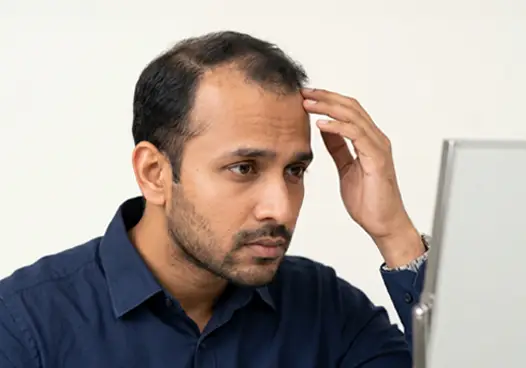 Men experiencing male pattern baldness or receding hairlines