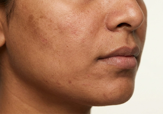 Skin tone irregularities and sensitivity signs