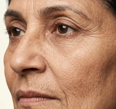 Individuals with skin thinning and depleted collagen