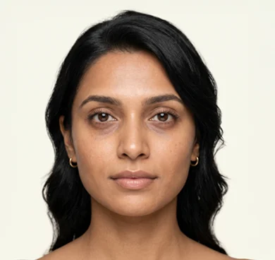 Brown, blue, or purple discoloration under the eyes