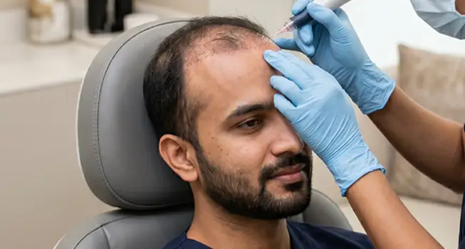Injection to scalp