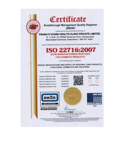 ISO 22716: Good Manufacturing Practices (GMP) for Cosmetics