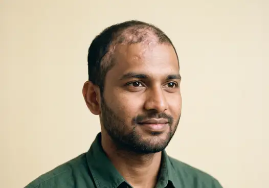 Patients with hair loss due to scars, burns, or trauma