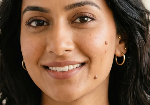 Face and cheeks (skin tags on face)